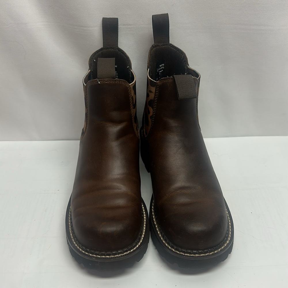 Ariat Brown with Leopard Print Chelsea Boots - Women’s Size 6.5B - Picture 8 of 8